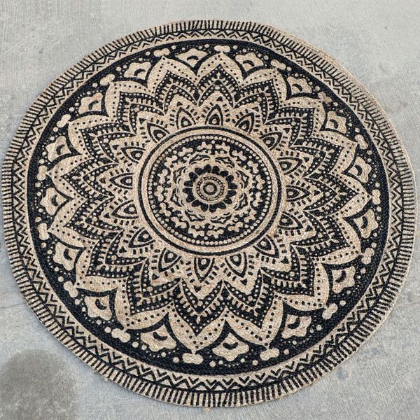 Dutch Lifestyle Tapis Jaipur Classic 200 cm Rond Beige et noir