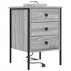 vidaXL Cabinet de chevet avec tiroir 2 pcs Gris Sonoma 42 x 41 x 61 cm