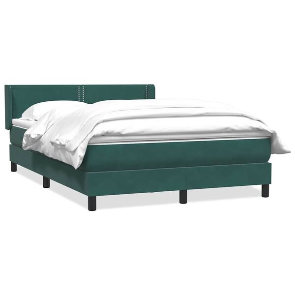 vidaXL Sommier &agrave; lattes de lit et matelas vert fonc&eacute; 140x210cm velours