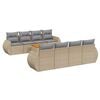 vidaXL Salon de jardin avec coussins 9 pcs beige r&eacute;sine tress&eacute;e
