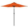 vidaXL Parasol de jardin LED et m&acirc;t en acier terre cuite 225x225x212cm
