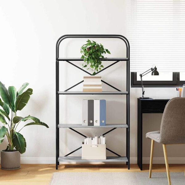 vidaXL &Eacute;tag&egrave;re Gris Sonoma 80 x 30 x 146 cm Bois d'ing&eacute;nierie