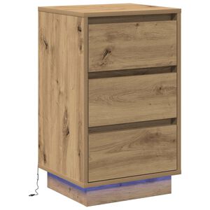 vidaXL Cabinet de chevet avec tiroir Ch&ecirc;ne artisanal 39 x 34,5 x 65 cm