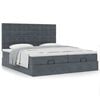 VidaXL Cadre de lit ottoman avec matelas gris fonc&eacute; 160x200cm velours