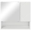 vidaXL Armoire Miroir Blanc brillant 59 x 17 x 55 cm Bois d'ingénierie