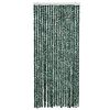 vidaXL Rideau anti-mouches vert et blanc 90x200 cm chenille