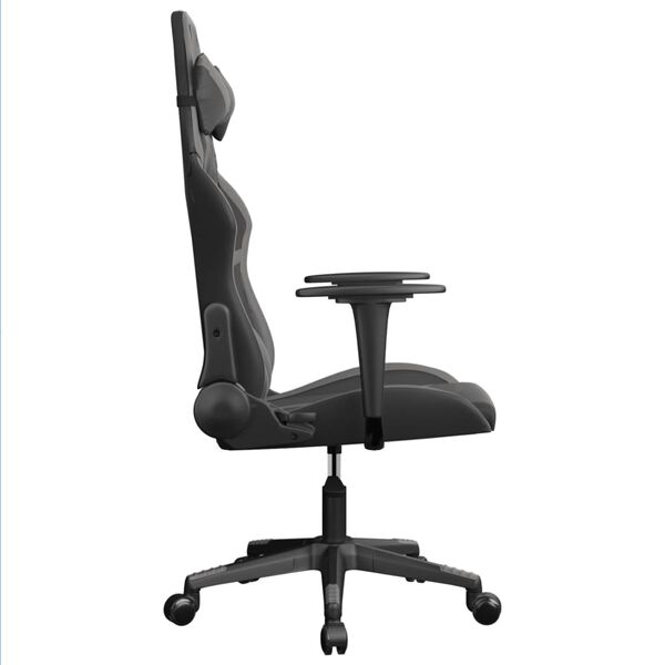vidaXL Chaise de jeu de massage Noir et gris Similicuir