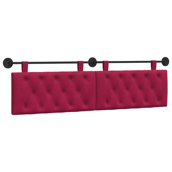 vidaXL T&ecirc;te de lit suspendue Bordeaux 190 x 55 x 7 cm Velours