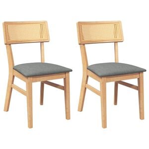 vidaXL Chaises à manger coussins 2 pcs bois massif caoutchouc