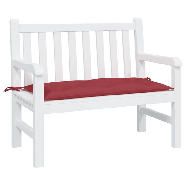 vidaXL Coussin de banc de jardin rouge bordeaux 100x50x7 cm