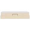 vidaXL Lit avec rangement et matelas Cr&egrave;me 90 x 190 cm Polyester