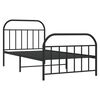 vidaXL Cadre de lit métal sans matelas avec pied de lit noir 107x203cm