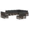 vidaXL Ensemble de canap&eacute; de jardin 12 pc Gris et Gris fonc&eacute; polyrotin