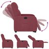 vidaXL Fauteuil inclinable électrique rouge bordeaux tissu