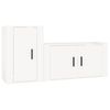 vidaXL Ensemble de meubles TV 2 pcs blanc brillant bois d'ing&eacute;nierie