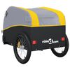 vidaXL Remorque de v&eacute;lo noir et jaune 30 kg fer