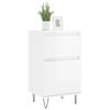 vidaXL Buffets 2 pcs blanc brillant 40x35x70 cm bois d'ing&eacute;nierie