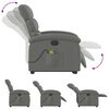 vidaXL Fauteuil inclinable de massage électrique Gris foncé Tissu
