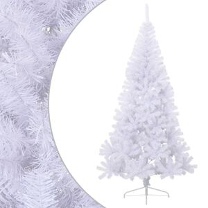 vidaXL Sapin de No&euml;l artificiel moiti&eacute; avec support blanc 210 cm PVC
