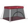 vidaXL Parc pour b&eacute;b&eacute; avec matelas Rouge Tissu de lin