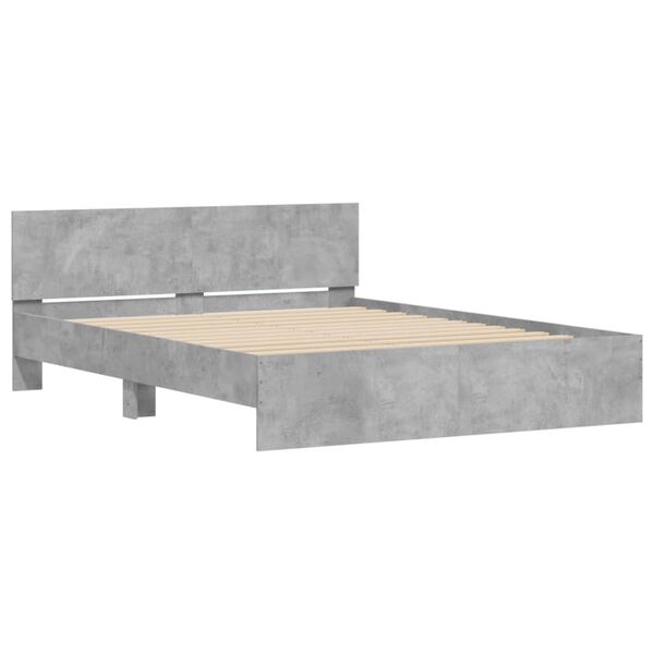 vidaXL Cadre de lit sans matelas gris b&eacute;ton 150x200 cm