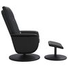 vidaXL Fauteuil inclinable de massage avec repose-pied noir similicuir