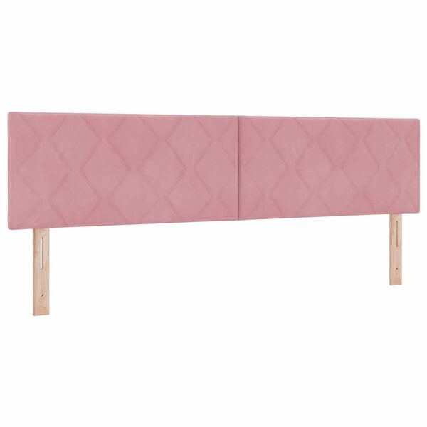 vidaXL Lit &agrave; ressorts avec matelas Rose 200 x 180 cm Polyester
