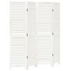 vidaXL Cloison de s&eacute;paration 4 panneaux blanc bois de paulownia massif