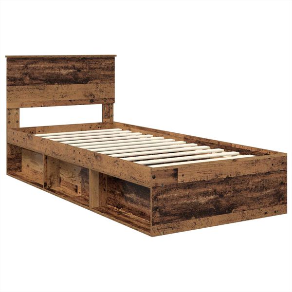 vidaXL Cadre de lit Bois ancien 75 x 190 cm Bois d'ing&eacute;nierie