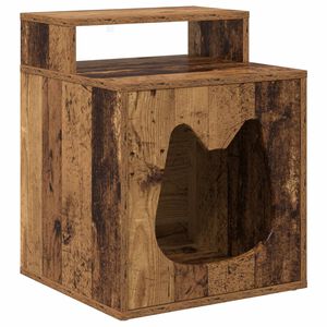 vidaXL Maison pour chat Bois ancien 42,5 x 40 x 53,5 cm