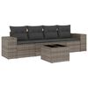 vidaXL Salon de jardin 5 pcs avec coussins gris r&eacute;sine tress&eacute;e