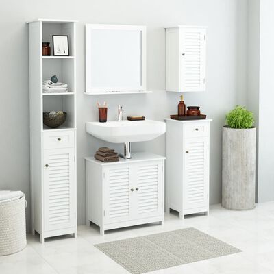 vidaXL Ensemble de mobilier de salle de bain 5 pcs Blanc