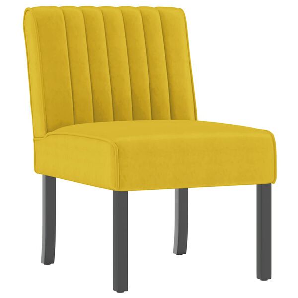 vidaXL Fauteuil sans accoudoirs jaune velours