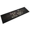 vidaXL Tapis de cuisine lavable imprim&eacute; tasse noir 45x150 cm velours