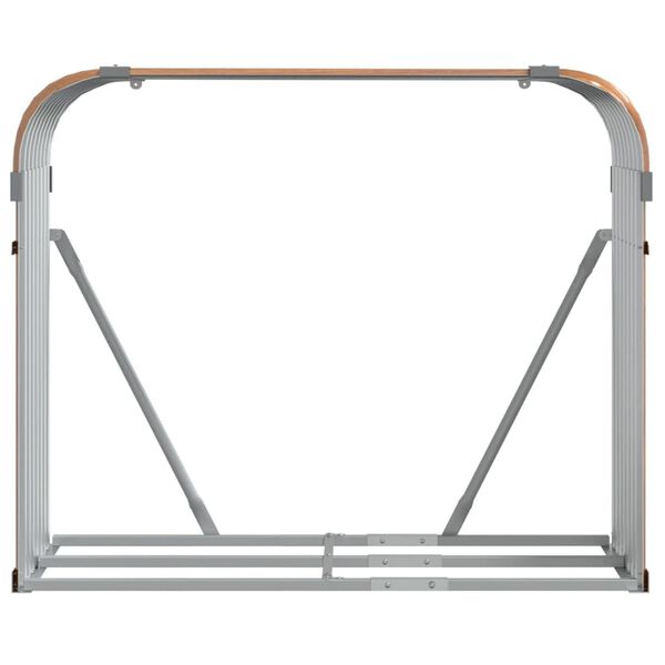 vidaXL Porte-bûches aspect bois 120x45x100 cm acier galvanisé