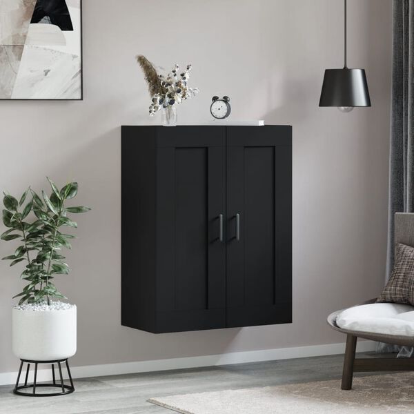 vidaXL Armoire murale noir 69,5x34x90 cm bois d'ing&eacute;nierie