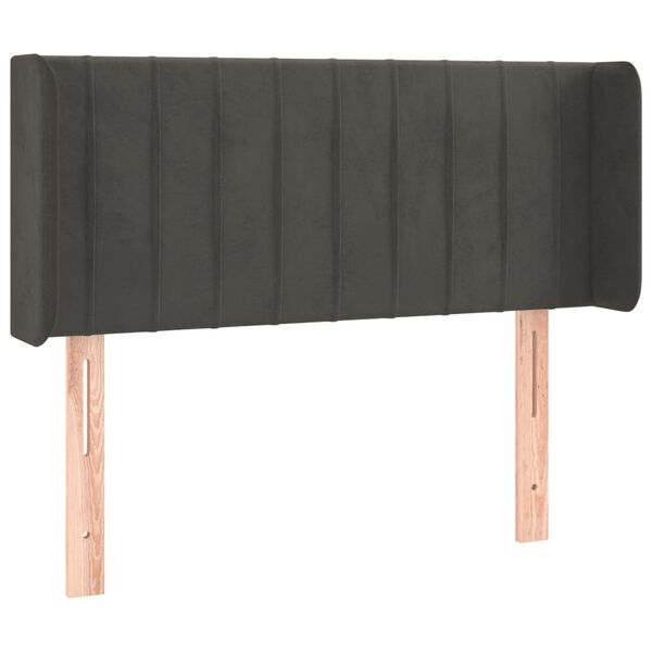vidaXL T&ecirc;te de lit &agrave; LED Gris fonc&eacute; 103x16x78/88 cm Velours