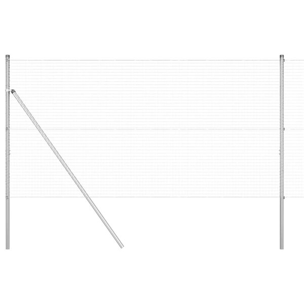 vidaXL Poteau de cl&ocirc;ture. Argent&eacute; 10 x 1 m (25 x 25 mm de maille)