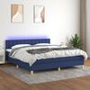vidaXL Sommier &agrave; lattes de lit avec matelas LED Bleu 180x200 cm Tissu