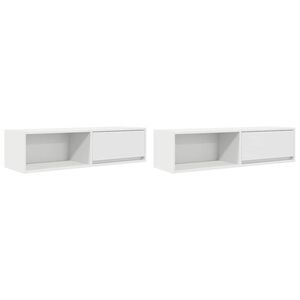 vidaXL Meubles TV 2 pcs blanc 100x31x25,5 cm bois d'ing&eacute;nierie