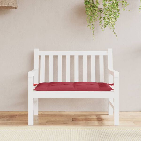 vidaXL Coussin de banc de jardin rouge bordeaux 100x50x7 cm