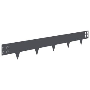 vidaXL Bordure de Pelouse 50 pcs 100 x 15 cm Acier Anthracite