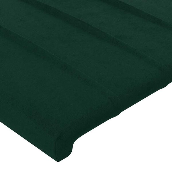 vidaXL T&ecirc;te de lit Vert fonc&eacute; 200x5x118/128 cm Velours