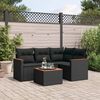 vidaXL Salon de jardin 5 pcs avec coussins noir r&eacute;sine tress&eacute;e