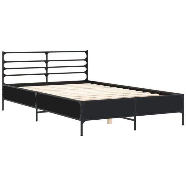 vidaXL Cadre de lit sans matelas noir 120x190 cm