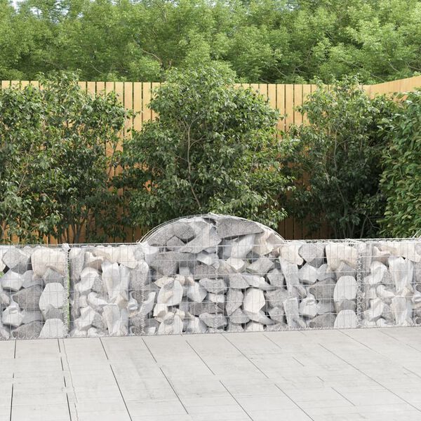 vidaXL Paniers à gabions arqués 40 pcs 200x30x60/80 cm Fer galvanisé