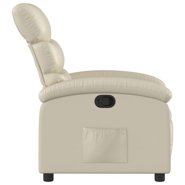 vidaXL Fauteuil inclinable en similicuir cr&egrave;me