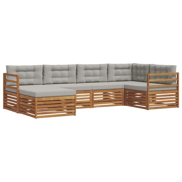 vidaXL Ensemble de canap&eacute;s d'ext&eacute;rieur 6 pcs Gris Naturel et Clair