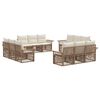 vidaXL Ensemble de canap&eacute; de jardin 12 pcs Beige polyrotin