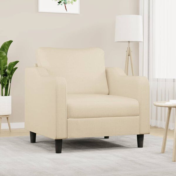 vidaXL Fauteuil Crème 60 cm Tissu